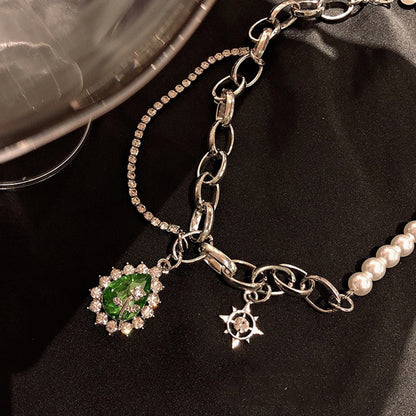 One-of-A-Kind Green Crystal Necklace