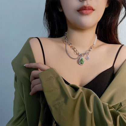 One-of-A-Kind Green Crystal Necklace